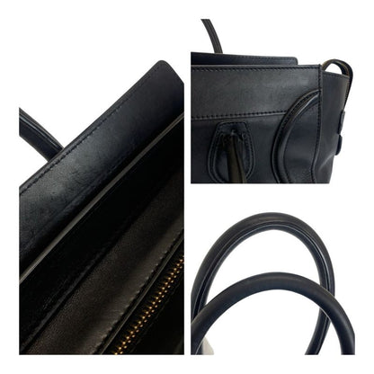 Celine Luggage Mini Shopper Black Gold Hardware Leather F SA 0132 Tote Bag