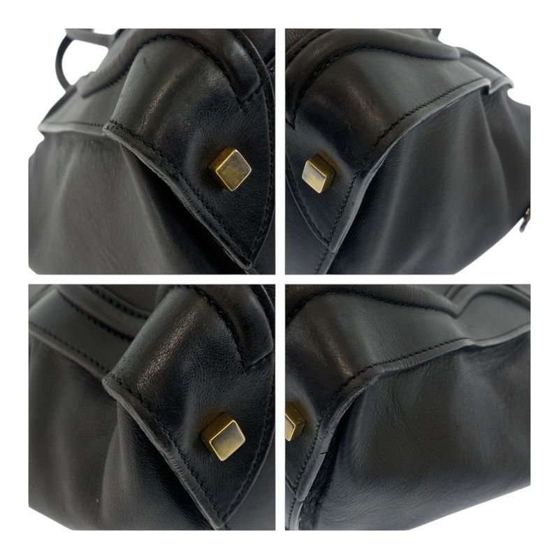 Celine Luggage Mini Shopper Black Gold Hardware Leather F SA 0132 Tote Bag