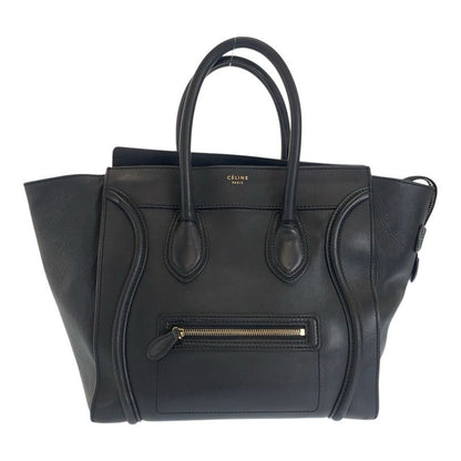 Celine Luggage Mini Shopper Black Gold Hardware Leather F SA 0132 Tote Bag