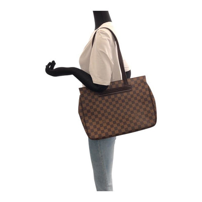 Louis Vuitton Damier Parioli PM Brown Gold Hardware Pvc/leather N51123 Tote Bag