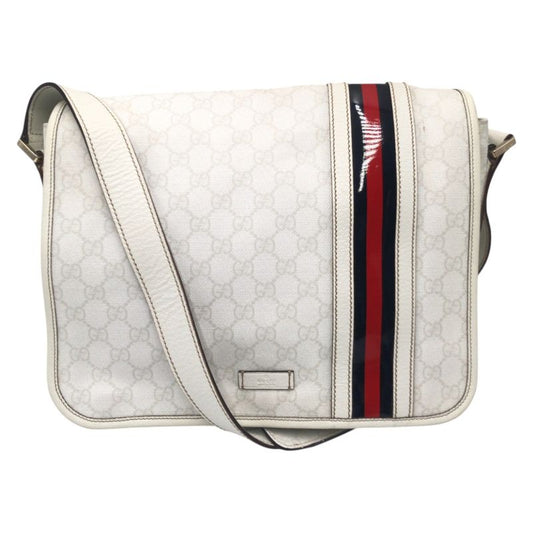 Gucci Sherry Line White Leather 145844 Shoulder Bag Messenger Bag Unisex 505588