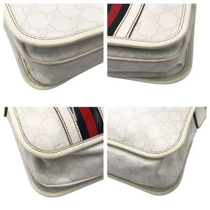 Gucci Sherry Line White Leather 145844 Shoulder Bag Messenger Bag Unisex 505588