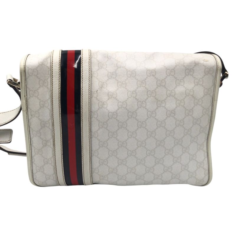 Gucci Sherry Line White Leather 145844 Shoulder Bag Messenger Bag Unisex 505588