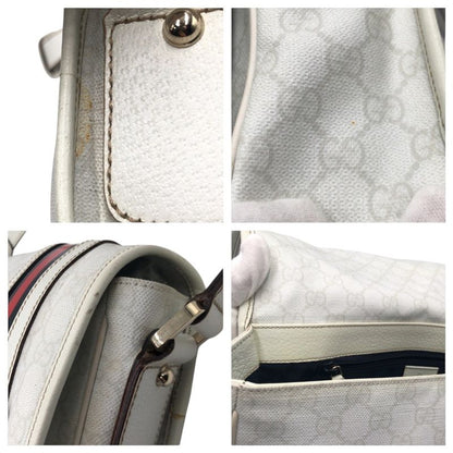 Gucci Sherry Line White Leather 145844 Shoulder Bag Messenger Bag Unisex 505588