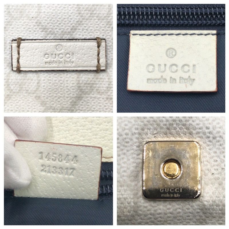 Gucci Sherry Line White Leather 145844 Shoulder Bag Messenger Bag Unisex 505588