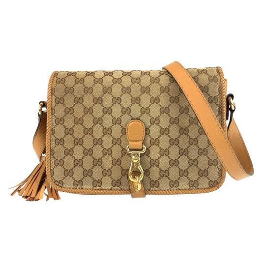 Gucci Marrakech Beige Gold Hardware GG Canvas 257024 Shoulder Bag Messenger Bag