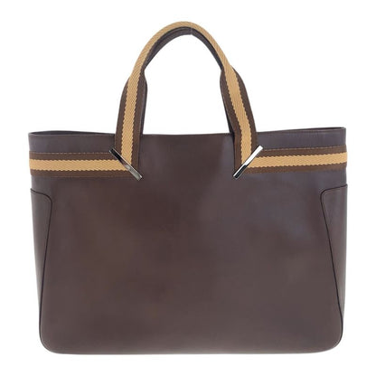 Gucci Sherry Line Brown Beige Silver Hardware Leather 0021134 Tote Bag Handbag