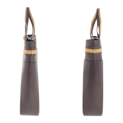 Gucci Sherry Line Brown Beige Silver Hardware Leather 0021134 Tote Bag Handbag