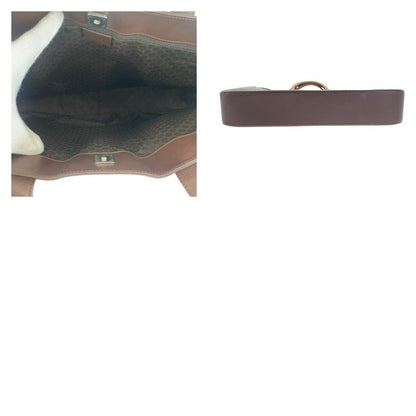 Gucci Sherry Line Brown Beige Silver Hardware Leather 0021134 Tote Bag Handbag