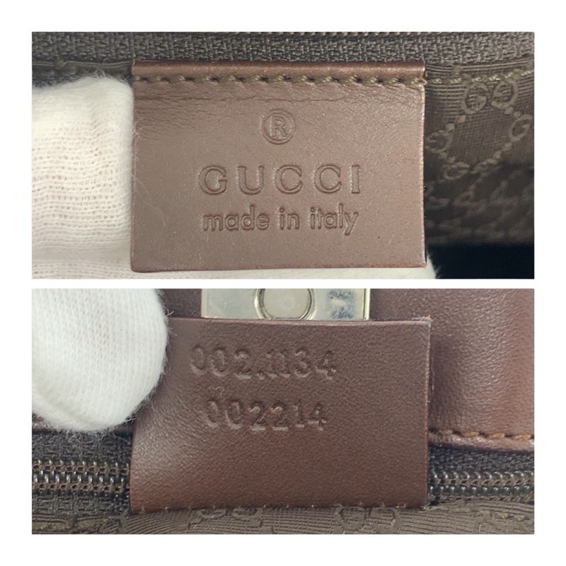 Gucci Sherry Line Brown Beige Silver Hardware Leather 0021134 Tote Bag Handbag