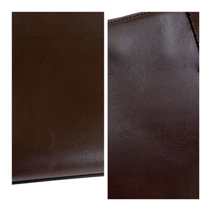 Gucci Sherry Line Brown Beige Silver Hardware Leather 0021134 Tote Bag Handbag