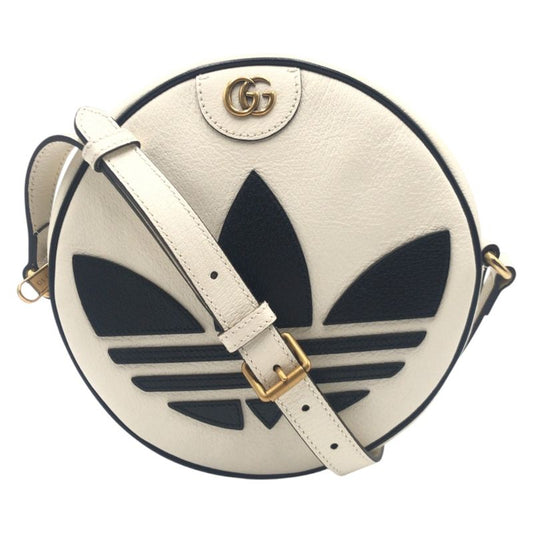 Gucci Adidas Collaboration Marmont White Black Leather G038041801 Shoulder Bag