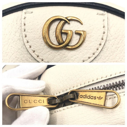 Gucci Adidas Collaboration Marmont White Black Leather G038041801 Shoulder Bag