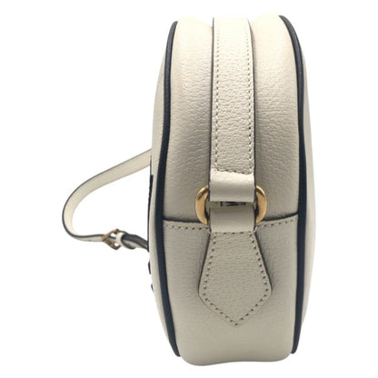 Gucci Adidas Collaboration Marmont White Black Leather G038041801 Shoulder Bag