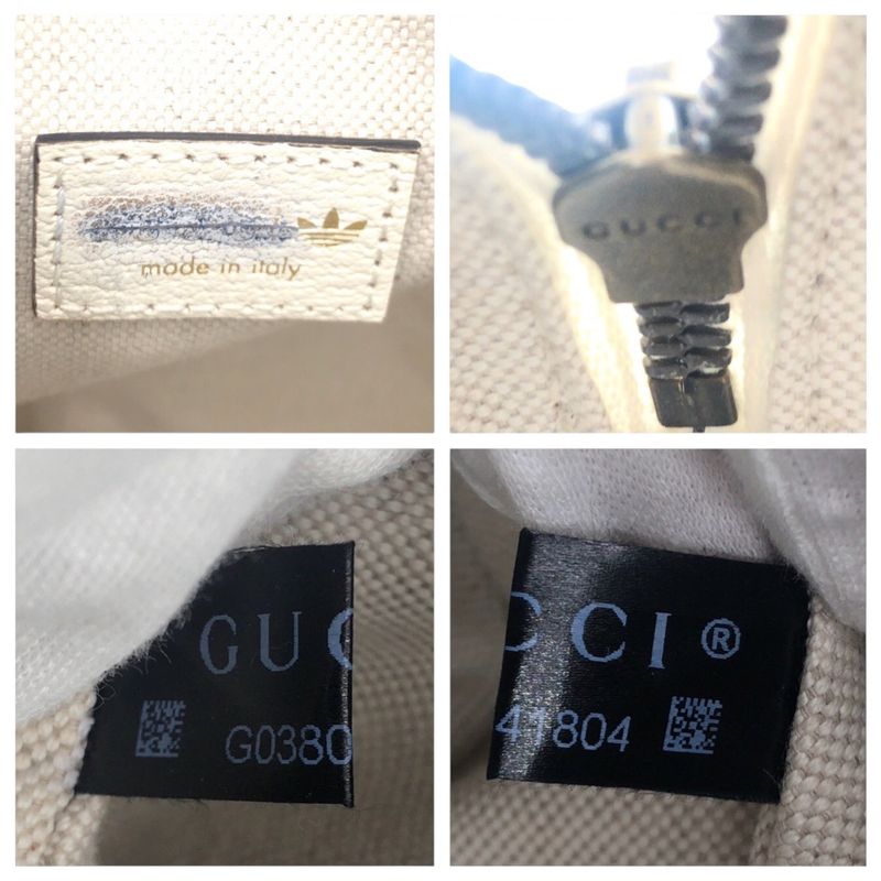 Gucci Adidas Collaboration Marmont White Black Leather G038041801 Shoulder Bag