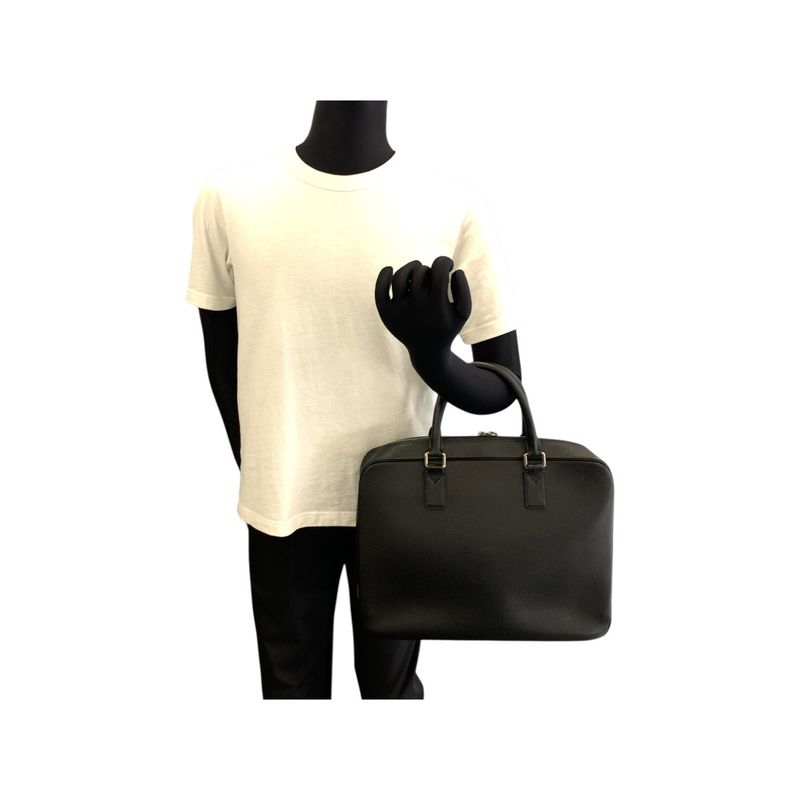 Louis Vuitton Taiga Neo Igor Black Silver Hardware Leather M32782 Business Bag