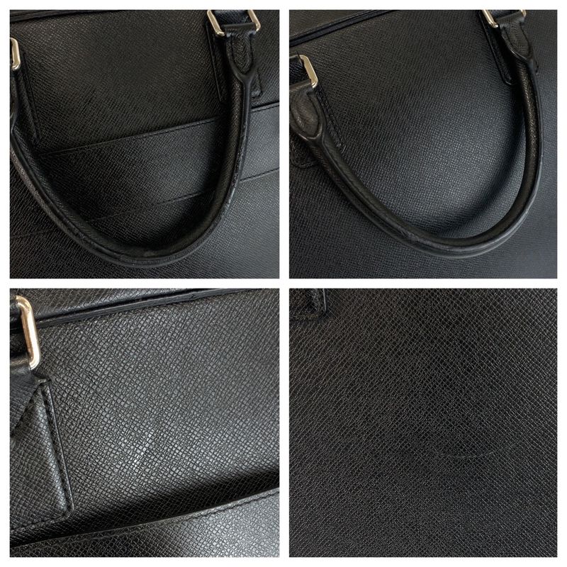 Louis Vuitton Taiga Neo Igor Black Silver Hardware Leather M32782 Business Bag