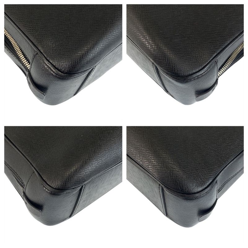 Louis Vuitton Taiga Neo Igor Black Silver Hardware Leather M32782 Business Bag