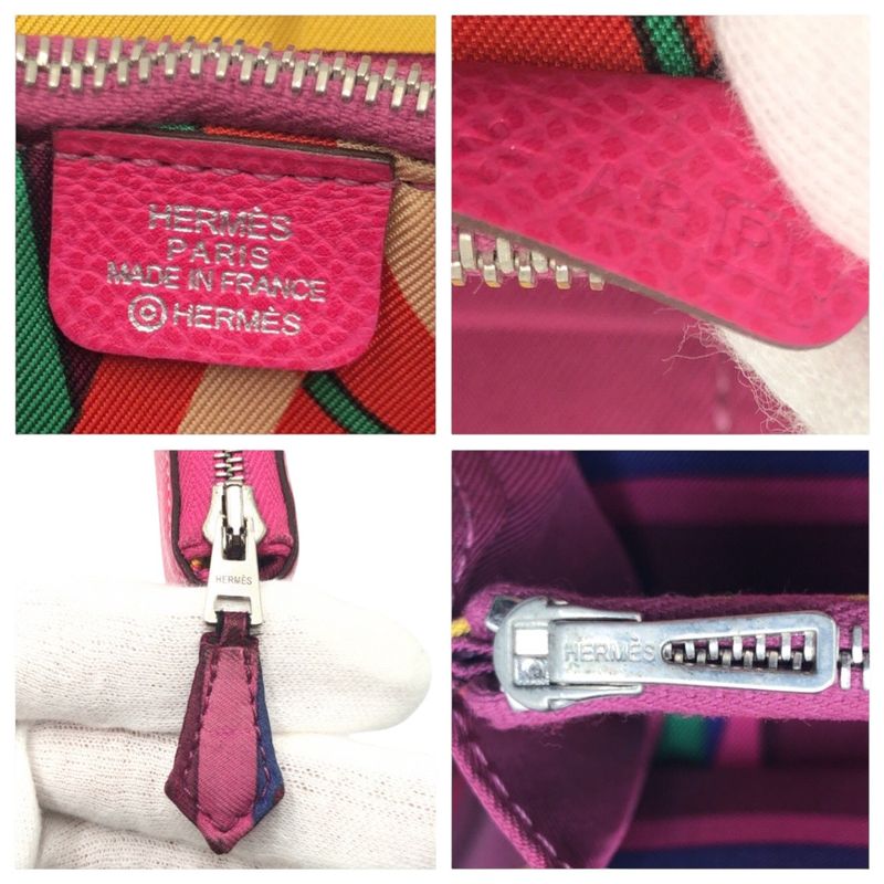 Hermes Azap Long Silk Inn Pink Rose Tillian Silver Hardware Vaux Epson Long