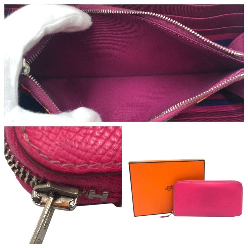 Hermes Azap Long Silk Inn Pink Rose Tillian Silver Hardware Vaux Epson Long