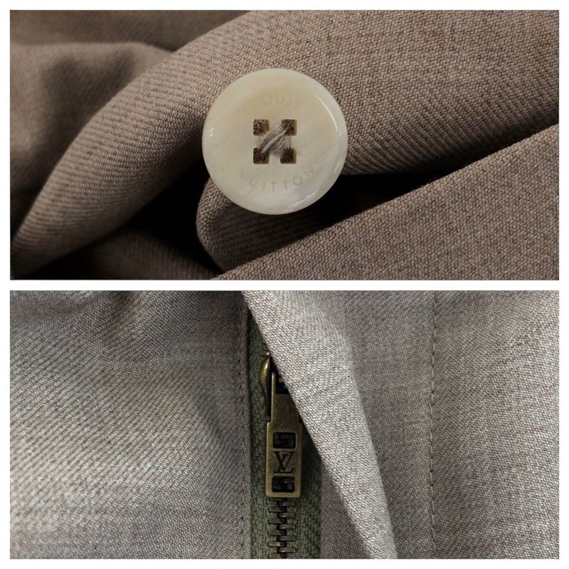 Louis Vuitton Size 48 Beige Wool Drawstring Ring Pants Men's 505663