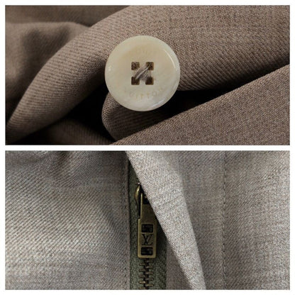 Louis Vuitton Size 48 Beige Wool Drawstring Ring Pants Men's 505663