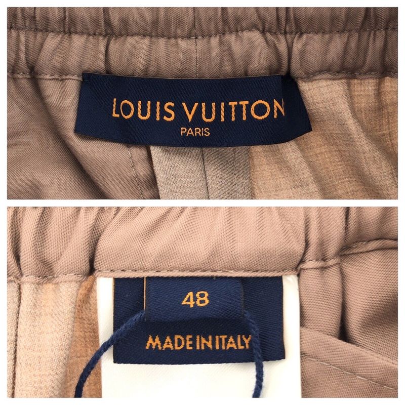 Louis Vuitton Size 48 Beige Wool Drawstring Ring Pants Men's 505663