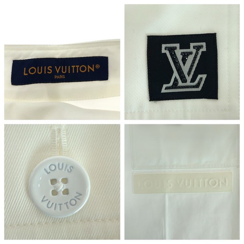 Louis Vuitton Signature Size 46 White Cotton Rm252mv QYV Htp30w Other Bottoms