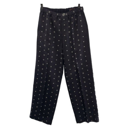 Louis Vuitton Monogram Size 46 Navy Blue Silk Pants Pajamas Men 505666