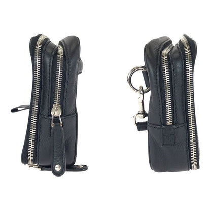 Gucci Black Silver Hardware Leather 256076 Clutch Bag Second Bag Men 505689