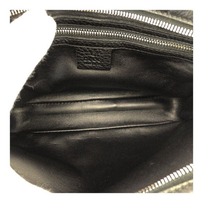 Gucci Black Silver Hardware Leather 256076 Clutch Bag Second Bag Men 505689