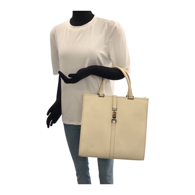 Gucci Jackie White Ivory Silver Hardware Leather 002 1064 Tote Bag Handbag