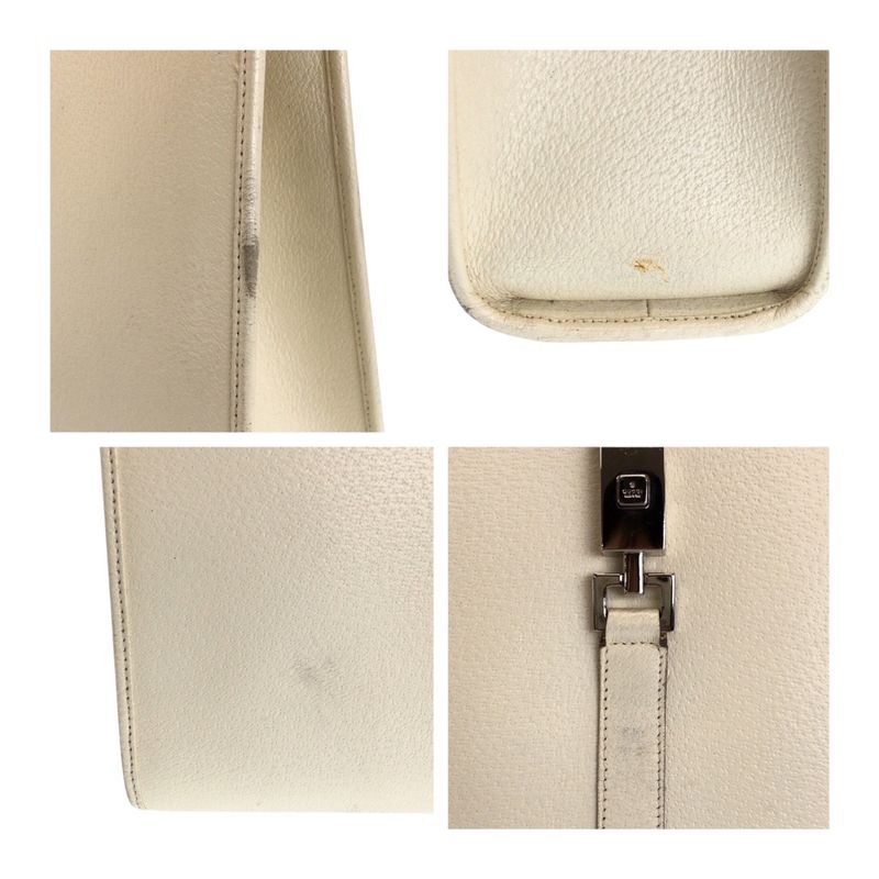 Gucci Jackie White Ivory Silver Hardware Leather 002 1064 Tote Bag Handbag