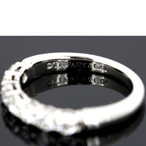 Tiffany & Co Embrace Band Ring With Diamonds 7P Size 8 Pt950