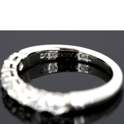 Tiffany & Co Embrace Band Ring With Diamonds 7P Size 8 Pt950