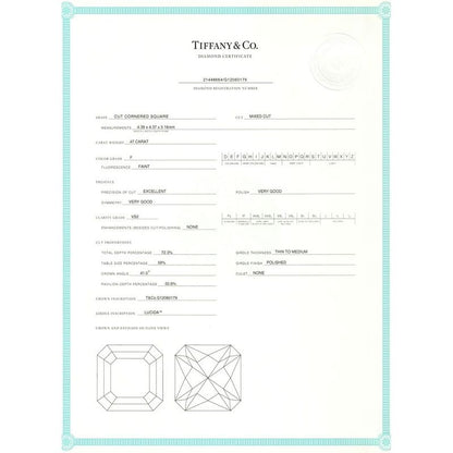 Tiffany & Co Lucida 047ct F-vs2-ex Diamond Ring Pt950