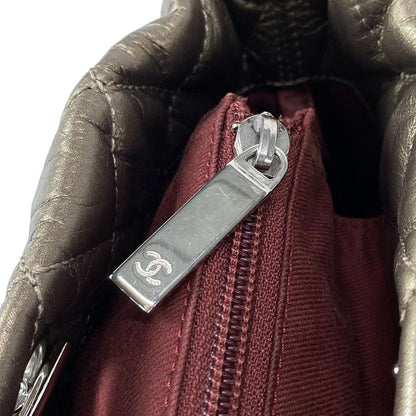 Chanel Shoulder Bag Cambon Line Bronze Chain Shoulder/silver Hardware Leather