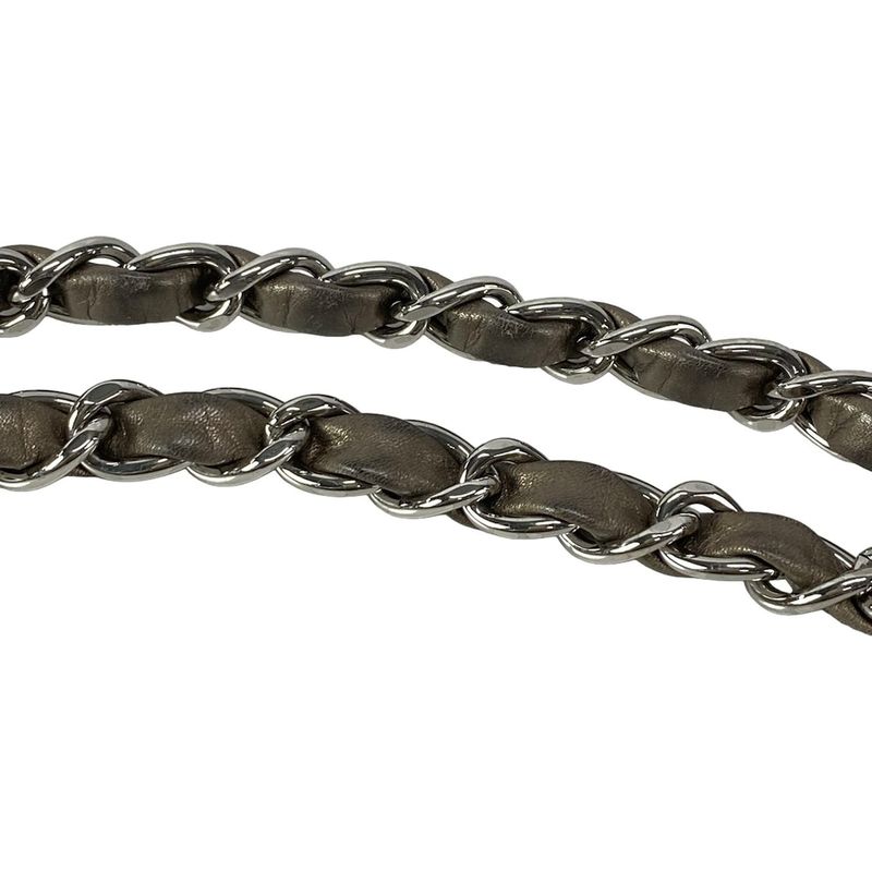 Chanel Shoulder Bag Cambon Line Bronze Chain Shoulder/silver Hardware Leather