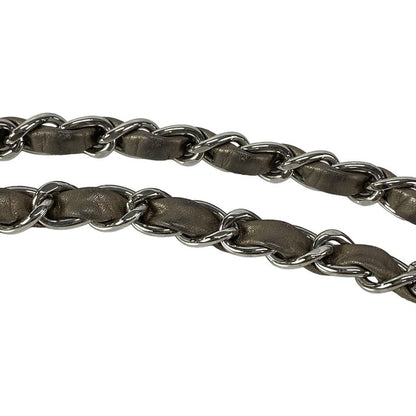 Chanel Shoulder Bag Cambon Line Bronze Chain Shoulder/silver Hardware Leather