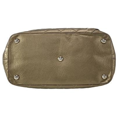 Chanel Shoulder Bag Cambon Line Bronze Chain Shoulder/silver Hardware Leather