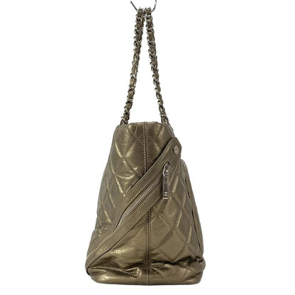 Chanel Shoulder Bag Cambon Line Bronze Chain Shoulder/silver Hardware Leather