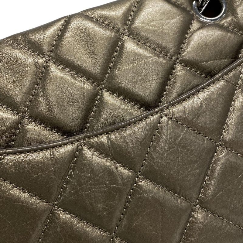 Chanel Shoulder Bag Cambon Line Bronze Chain Shoulder/silver Hardware Leather