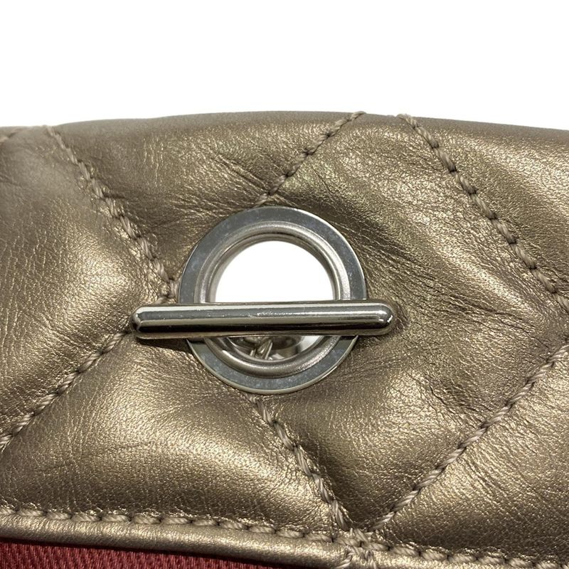 Chanel Shoulder Bag Cambon Line Bronze Chain Shoulder/silver Hardware Leather