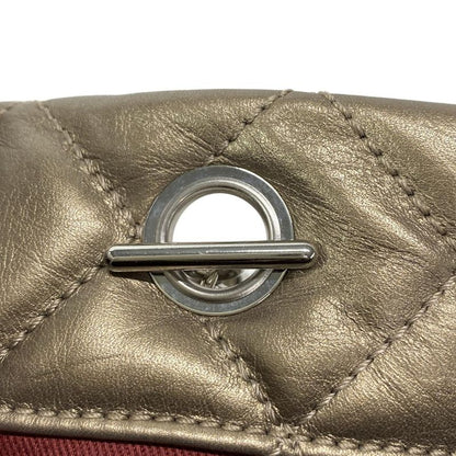 Chanel Shoulder Bag Cambon Line Bronze Chain Shoulder/silver Hardware Leather