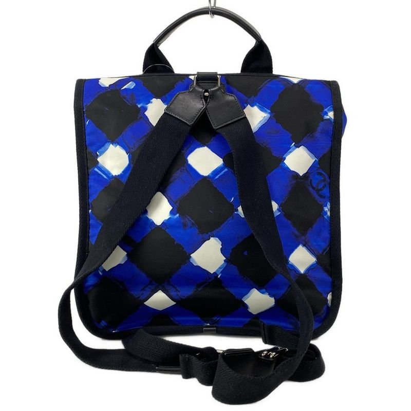 Chanel Backpack Sac Airline Blue×black×white