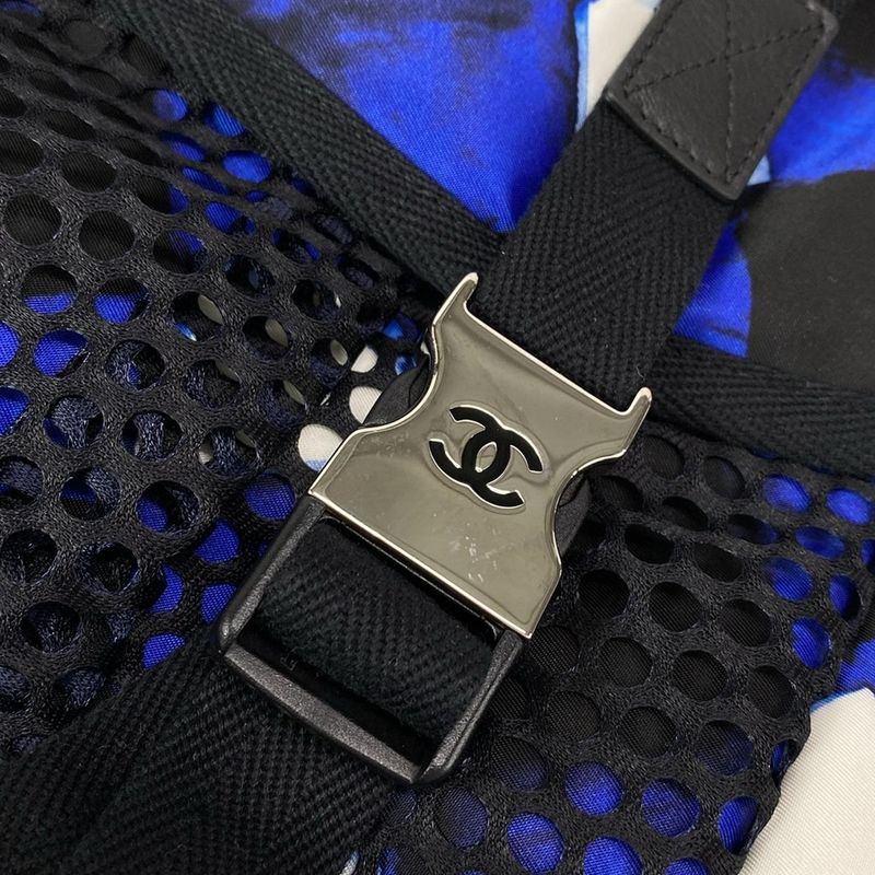 Chanel Backpack Sac Airline Blue×black×white