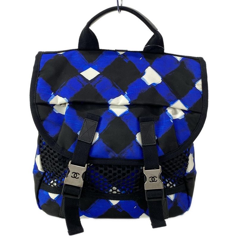Chanel Backpack Sac Airline Blue×black×white