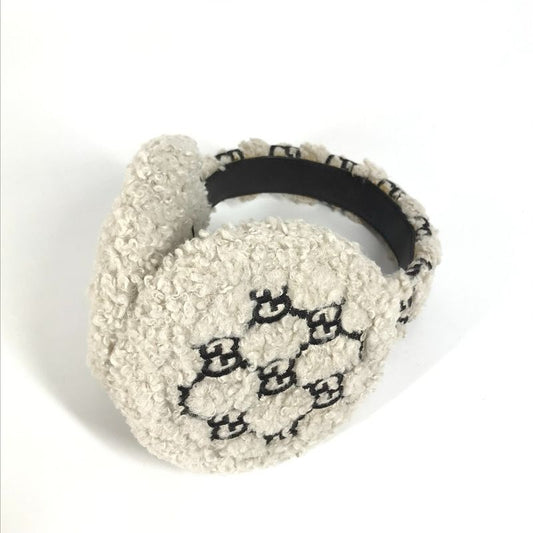 Gucci Earmuffs GG Fur 645495 Polyester Ivory
