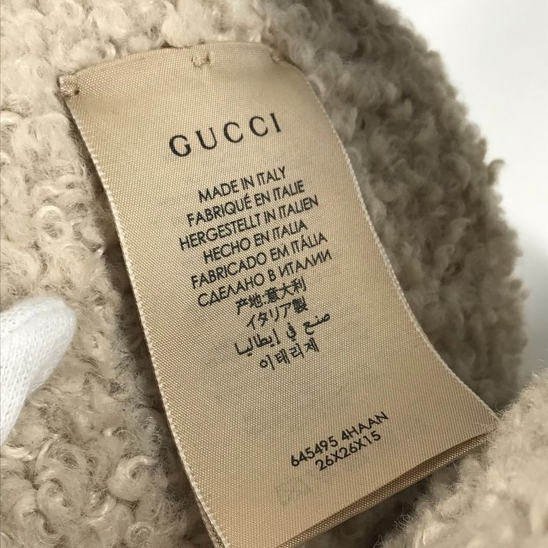Gucci Earmuffs GG Fur 645495 Polyester Ivory