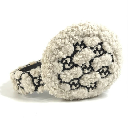 Gucci Earmuffs GG Fur 645495 Polyester Ivory